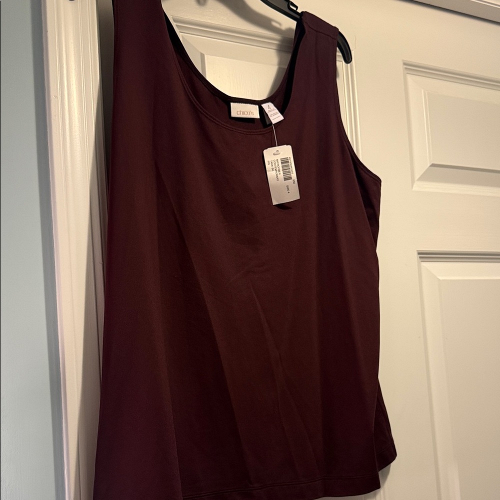 Chico's Women's Tank Top - Deep Burgundy 2X NWT